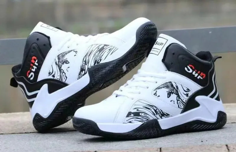 Nouvelles baskets antidérapantes pour hommes, chaussures de basket-ball montantes de luxe confortables, chaussures de course tendance et polyvalentes, chaussures décontractées