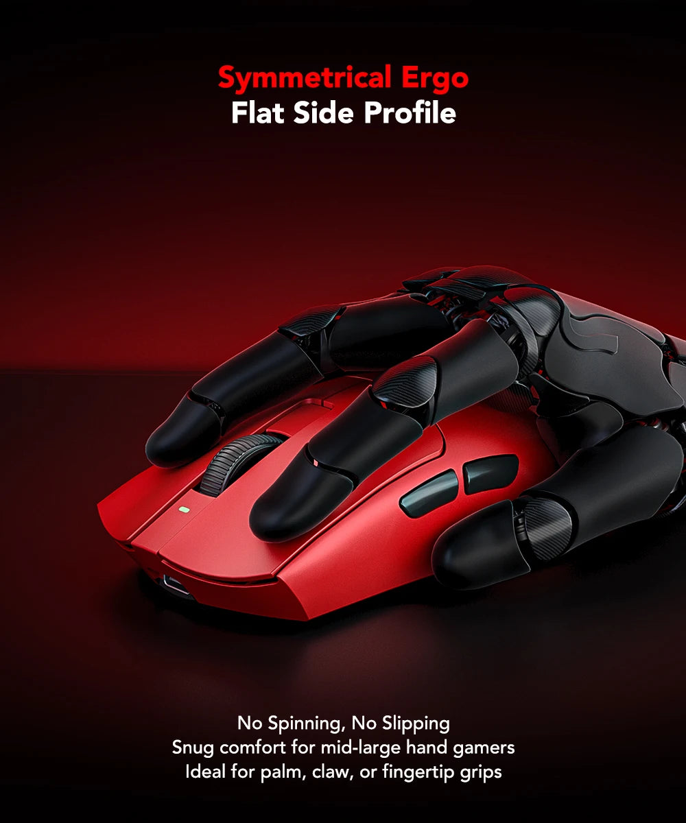 Mouse de gaming KYSONA Jupiter Series cu fir și wireless, 8Khz, senzor PAW3950, Bluetooth, 46g, reîncărcabil, driver web pentru PC și laptop