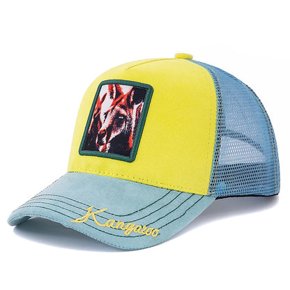 Hot Sale Unisex Trucker Hat Grizzlies Pattern Patch Design Suede Sun Hat Summer Animal Baseball Cap For Men Women ﻿