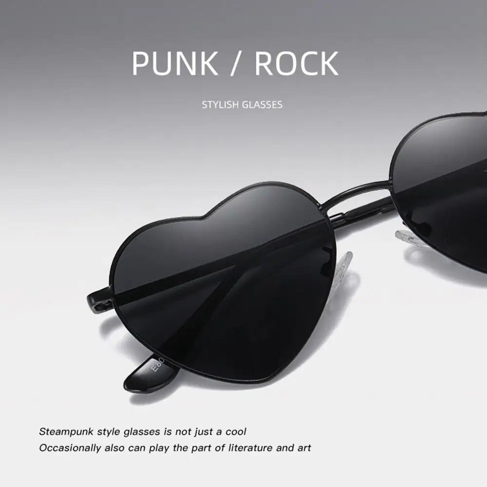 Heart-Shaped Sunglasses Heart Sun Glasses Shades Vintage 90s Glasses UV400 Protection Metal Frame Sunglasses Fancy Accessories