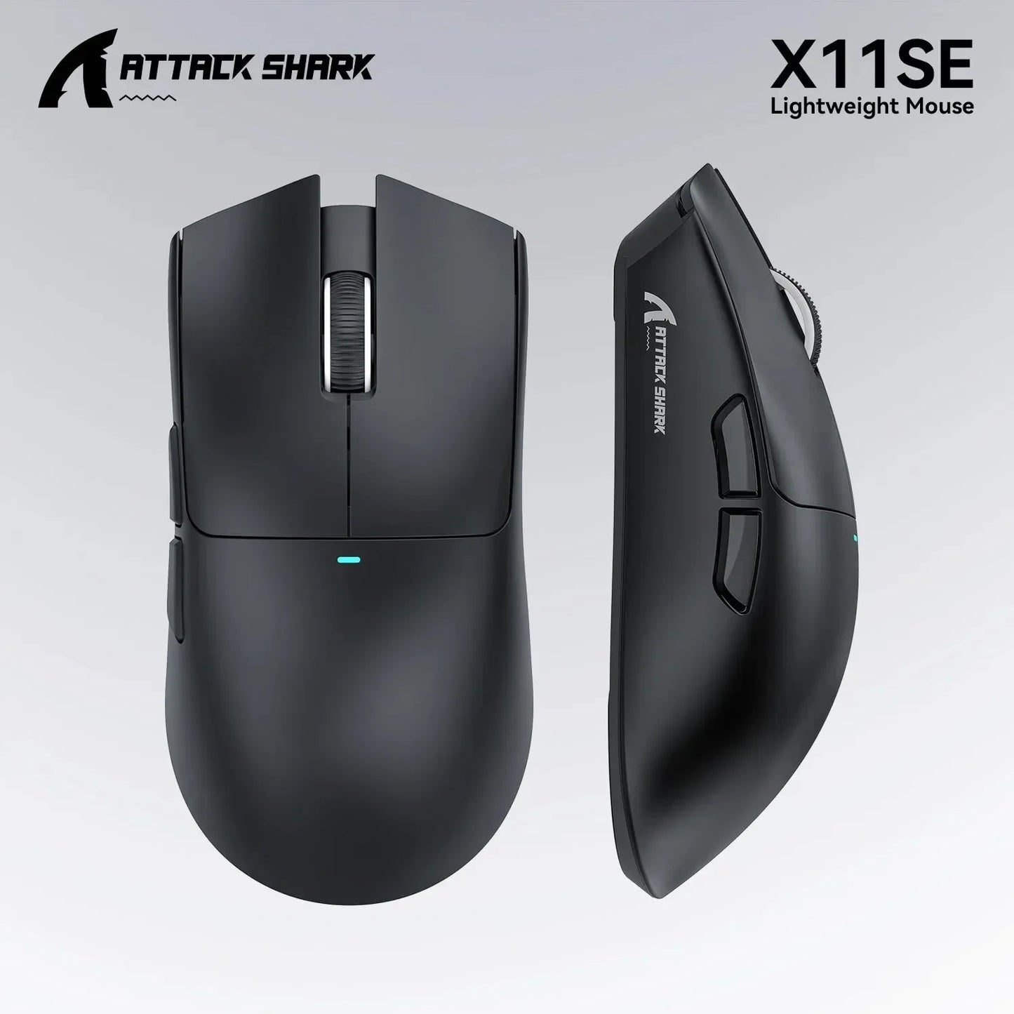 Ratón gaming inalámbrico ultraligero ATTACK SHARK X11SE, vida útil de 20 millones de clics, PAW3311 Gaming, 22KDPI, 400IPS, 40G, 1KHz, 65 horas, 30mAH