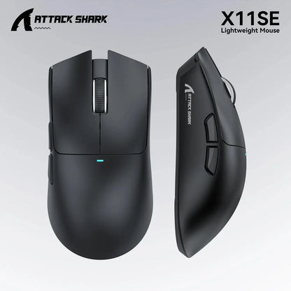 Ratón gaming inalámbrico ultraligero ATTACK SHARK X11SE, vida útil de 20 millones de clics, PAW3311 Gaming, 22KDPI, 400IPS, 40G, 1KHz, 65 horas, 30mAH