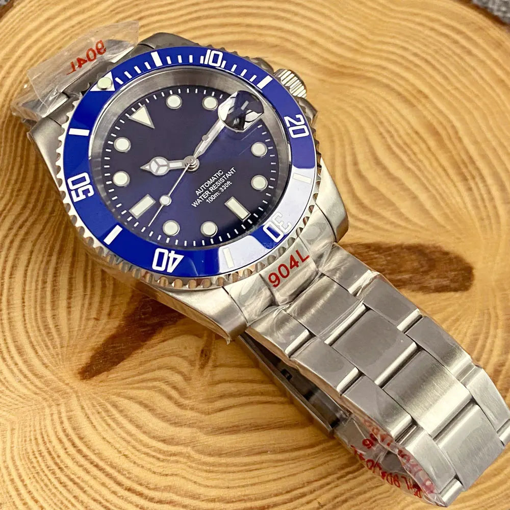 Reloj automático para hombre Miyota8215 resistente al agua 200m, reloj de buceo 40mm, movimiento mecánico, luminoso, correa Jubilee y hebilla Glide Lock