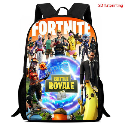 Mochila Escolar Fortnite de 15 Polegadas com Desenho Animado para Crianças, Meninos e Meninas, Mochila Leve com Estampado de Jogo, Grande, Adequada para Idades dos 5 aos 8 Anos