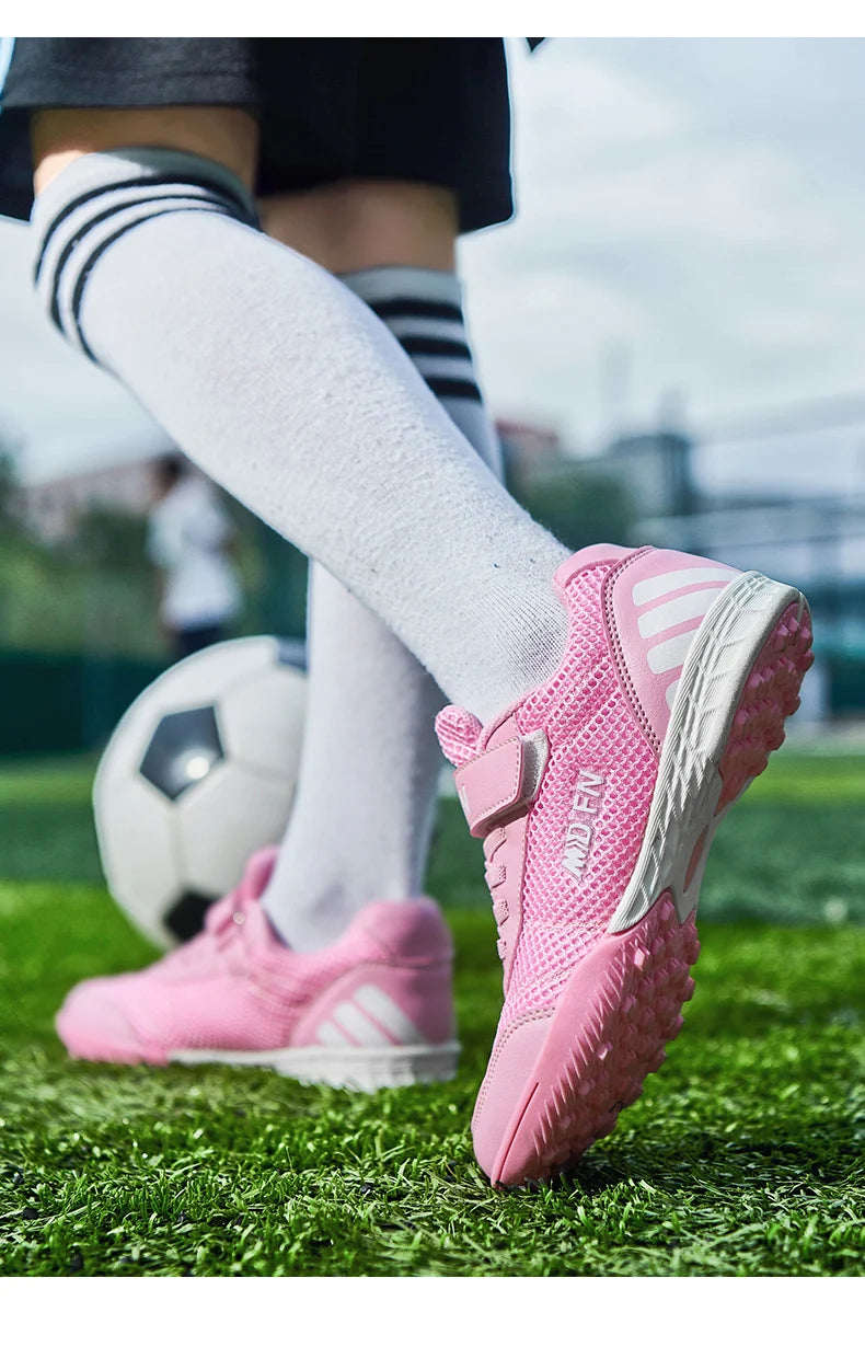 Personality Stylish And Comfortable Boys Girls Training Game Sneakers Indoor Outdoor Lawn Youth Student Soccer Shoes 29-39#