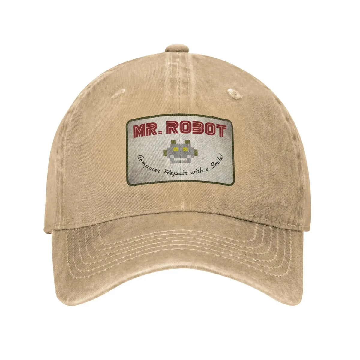 Dator med Sourires Anime Rolig Mr Robot Anpassad Retro Cowboy Tvättad basebollkeps för män Denim solhatt Hip Hop-keps