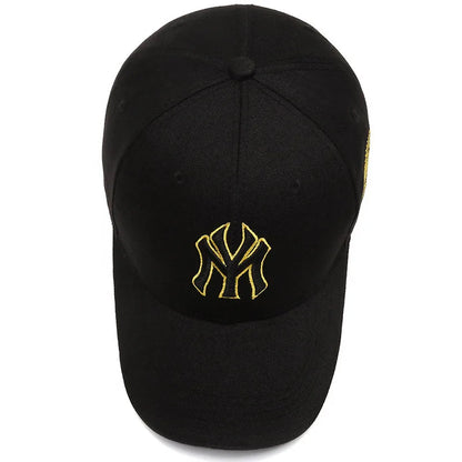 Four Seasons HatsMen Trendy Black Retro brooklyn Letter Embroidery Baseball Cotton Adjustable Casual Hat Hip Hop Sun Hats