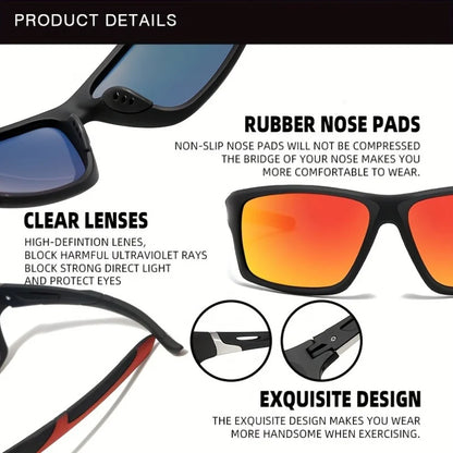 New Polarized Sports Sunglasses for Men, High-Quality TAC Lens Frame, Full Rim, UV Protection, Alloy Decorative, for Climbing