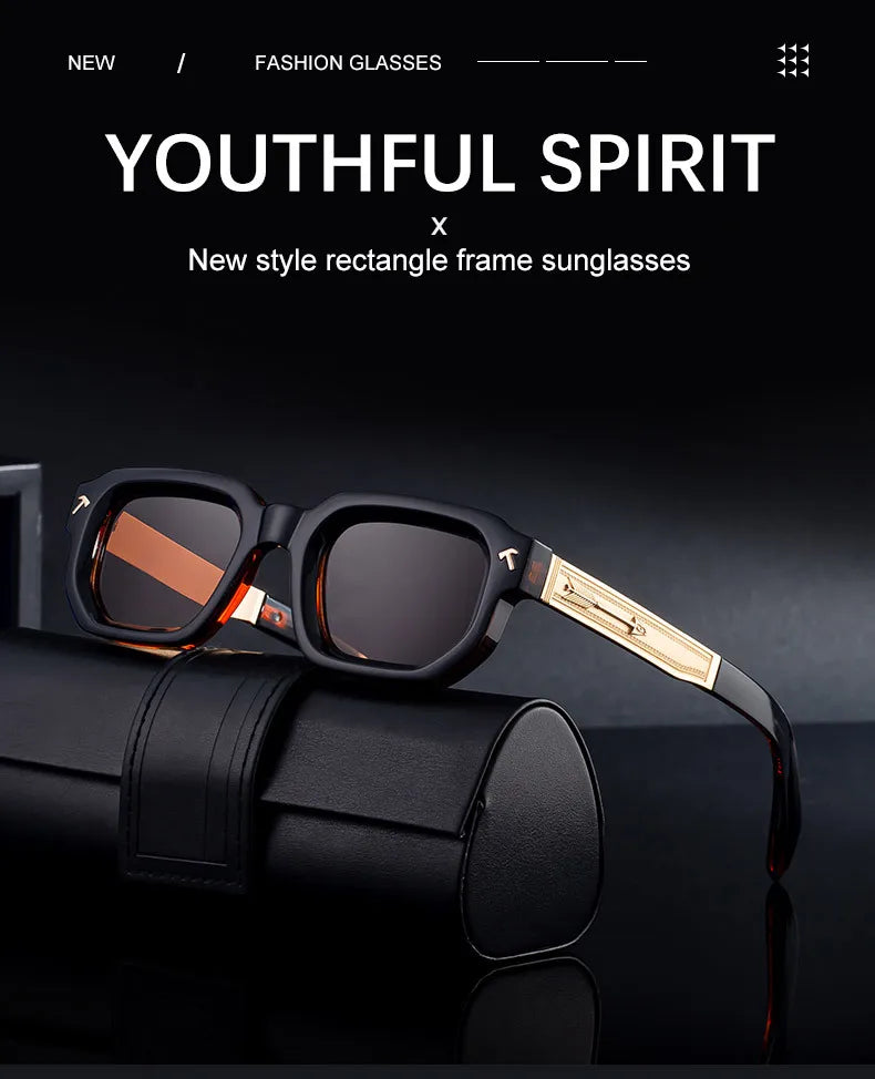 Polarized Square Punk Sunglasses Men 2026 Luxury Brand Classic Rectangle Sunglass UV400 Driving Eyewear Fashion Outdoor Shades