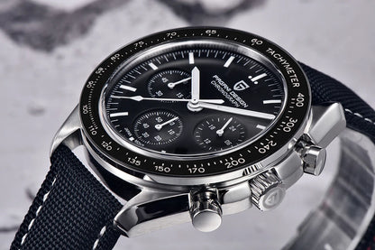 PAGANI DESIGN Moon-ur – Luksus-kvarts-kronograf til mænd, sporty stil, safirglas med antirefleksbehandling, selvlysende display