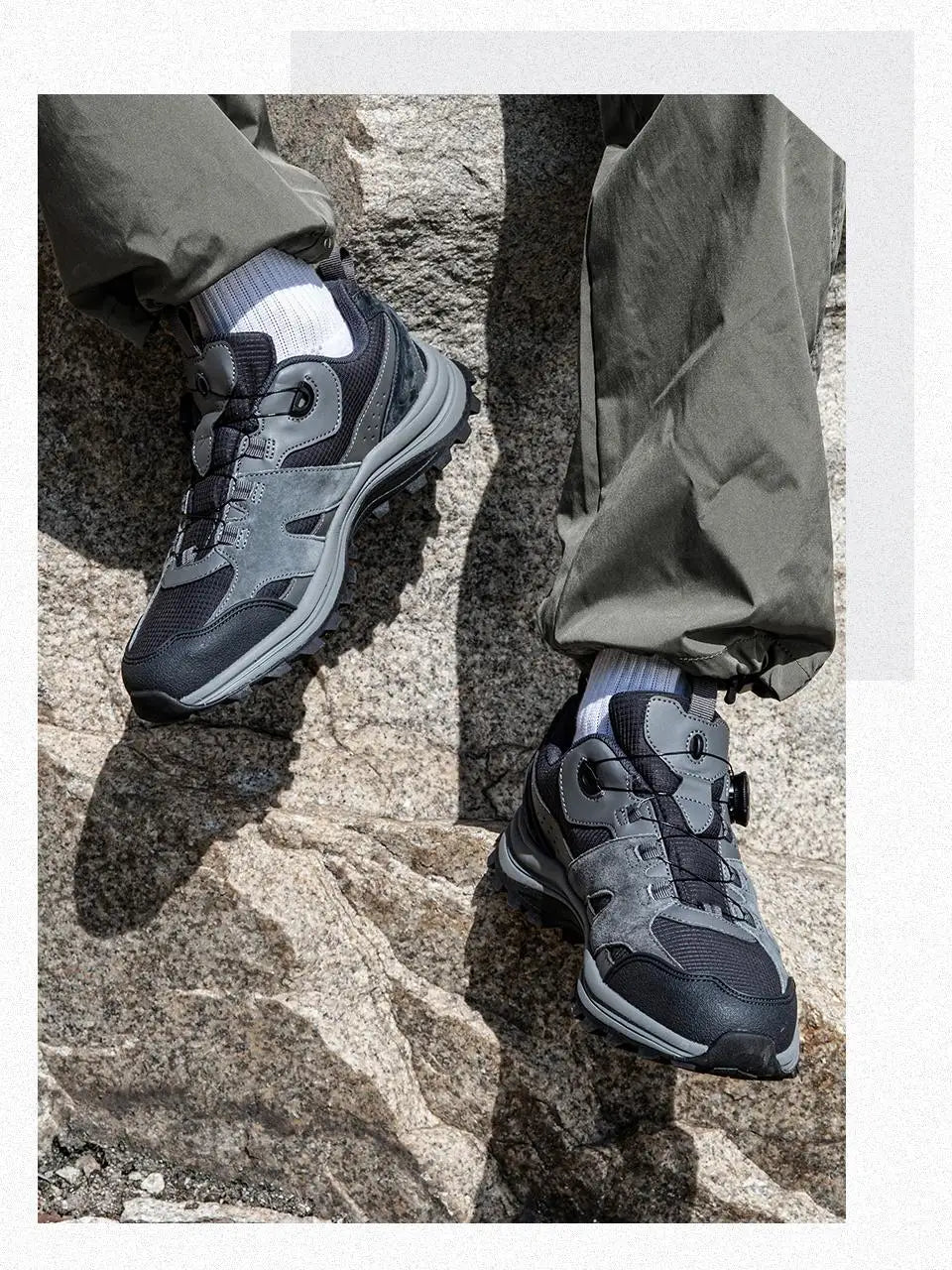 Zapatillas de senderismo para hombre Baasploa: antideslizantes, resistentes al desgaste, para escalada y senderismo al aire libre; con interior de algodón para mayor comodidad; zapatillas deportivas para actividades al aire libre.