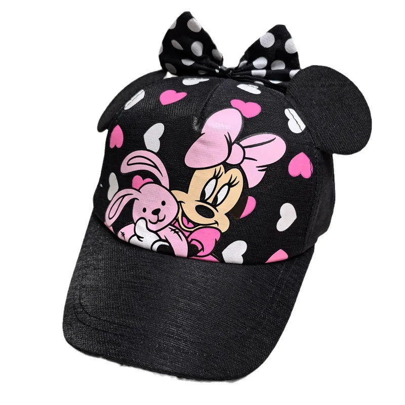 Disney Minnie Mickey Anime Peripheral Cotton Polyester Baseball Cap Figure Cartoon Peaked Cap Dress Up Kid's Birthday Gifts