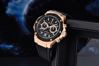 Montres à quartz pour hommes PAGANI DESIGN– Chronographe sportif de luxe, étanche, doté d'aiguilles luminescentes et d'un verre saphir avec traitement antireflet