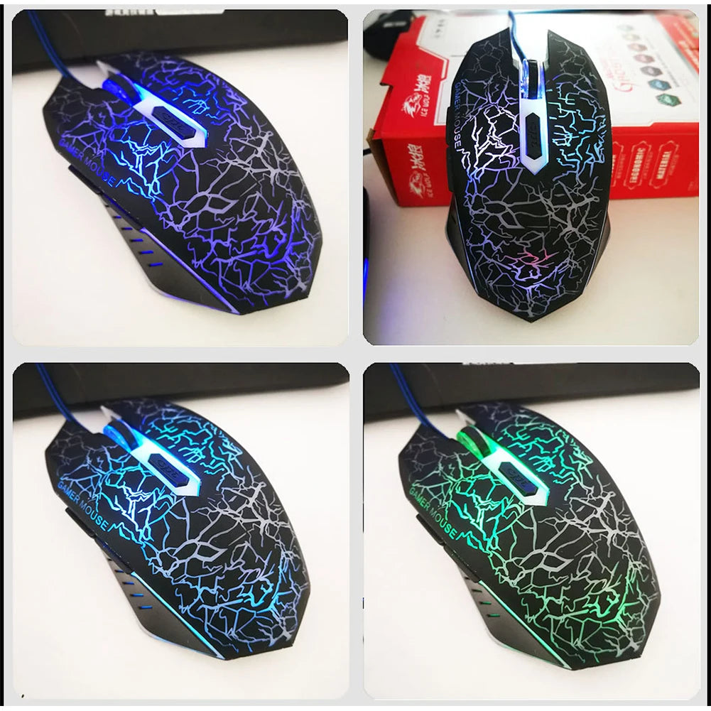 2400 DPI USB Wired Mouse Gaming Mouse LED Backlit Professional Gamer Mice Ergonomic Computer Mouse for PC Laptop Macbook