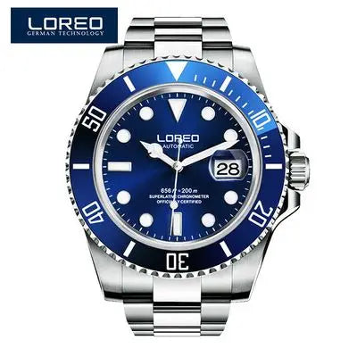 LOREO Original Men Business Watch 20ATM Waterproof Wristwatch Top Brand Casual Sport Seagull Automatic Mechanical Watch Men