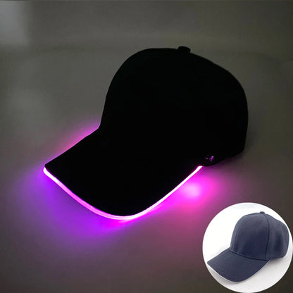 Gorra de béisbol luminosa LED de moda, gorra hip hop iluminada para bar y club, gorra fluorescente para hombre y mujer, accesorios para DJ, baile y disfraces