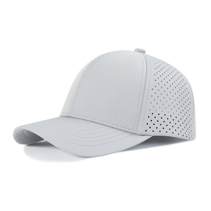 VOBOOM Men Quick Dry Baseball Cap Laser Cut Mesh Ball Curved Brim Snapback Hat Outdoor Running Travel Black Hat