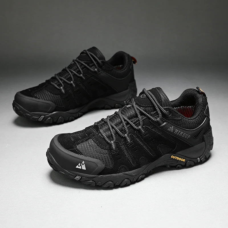 HIKEUP-Chaussures de randonnée en cuir suédé pour homme, baskets d'extérieur résistantes à l'usure, trekking, marche, chasse