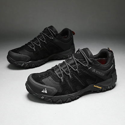 HIKEUP-Chaussures de randonnée en cuir suédé pour homme, baskets d'extérieur résistantes à l'usure, trekking, marche, chasse