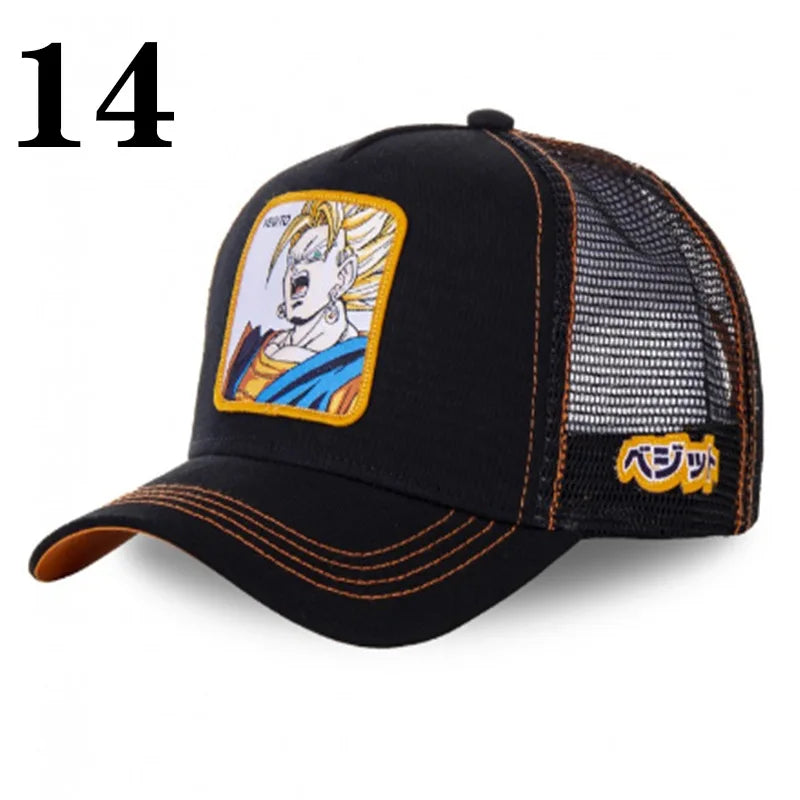 New Dragon Ball DRAGONBALL Mesh Cap Cartoon Mesh Cap Men And Women Baseball Cap Fashion Patch Trucker Cap