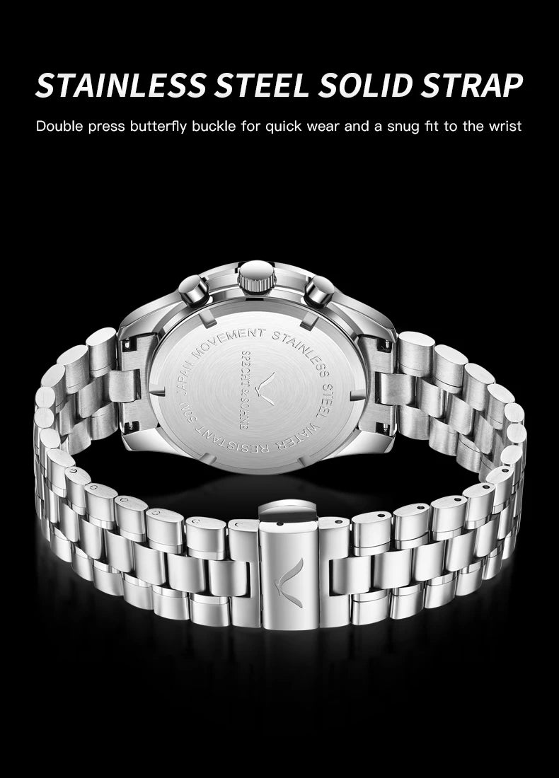 New 007 Specht&Sohne Sports Watches For Men Top Brand Luxury Steel Wrist Watch Fashion Japan VK68 Chronograph Relogio Masculino