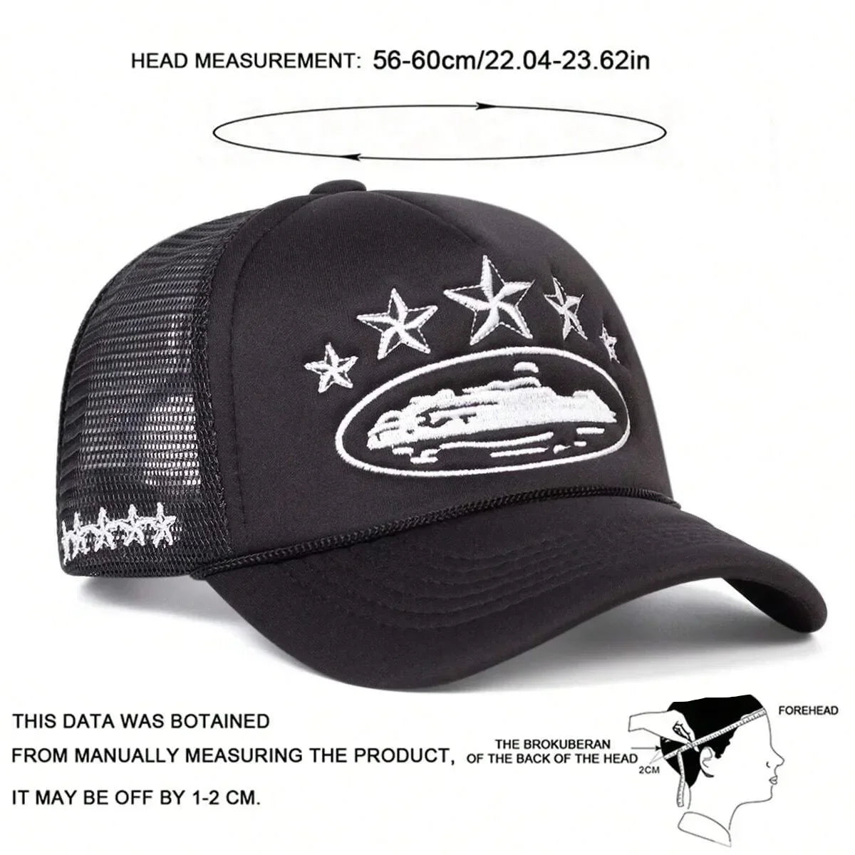 Unisex Men Women Cap Pentagram Embroidery Baseball Net Caps Spring Summer Outdoor Adjustable Casual Hats Sunscreen Hat