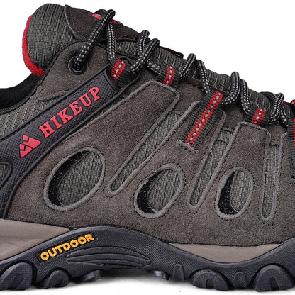 HIKEUP Hiking Shoes Mens Winter Climbing Trekking Sneakers for Men Leather Breathable Outdoor Anti-skid Sports Work Man Shoes