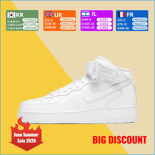 Sneakers unisex Nike Air Force 1 Mid - Design classico, supporto ammortizzato alla caviglia per un look casual e versatile CW2289-111