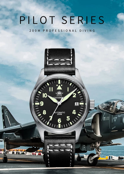 ADDIESDIVE Fashion Retro Personalized Watches 200m Waterproof C3 Luminous Steel Watch Sapphire Glass Mechanical Analog Watches