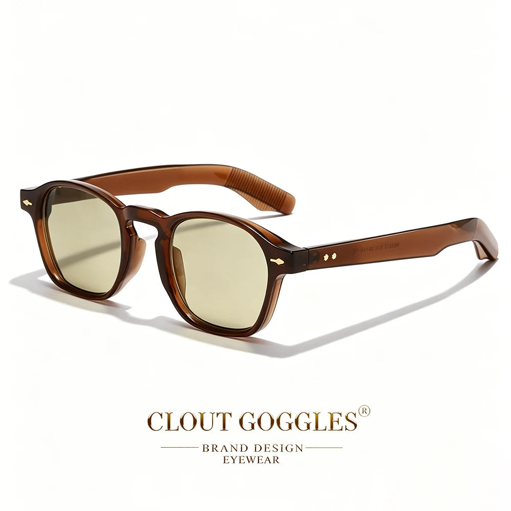 CLOUT GOGGLES Fashion Personality Rivet Sunglasses Women Men Square Frame Outdoor Travel Ultraviolet Protection Sun Glasses