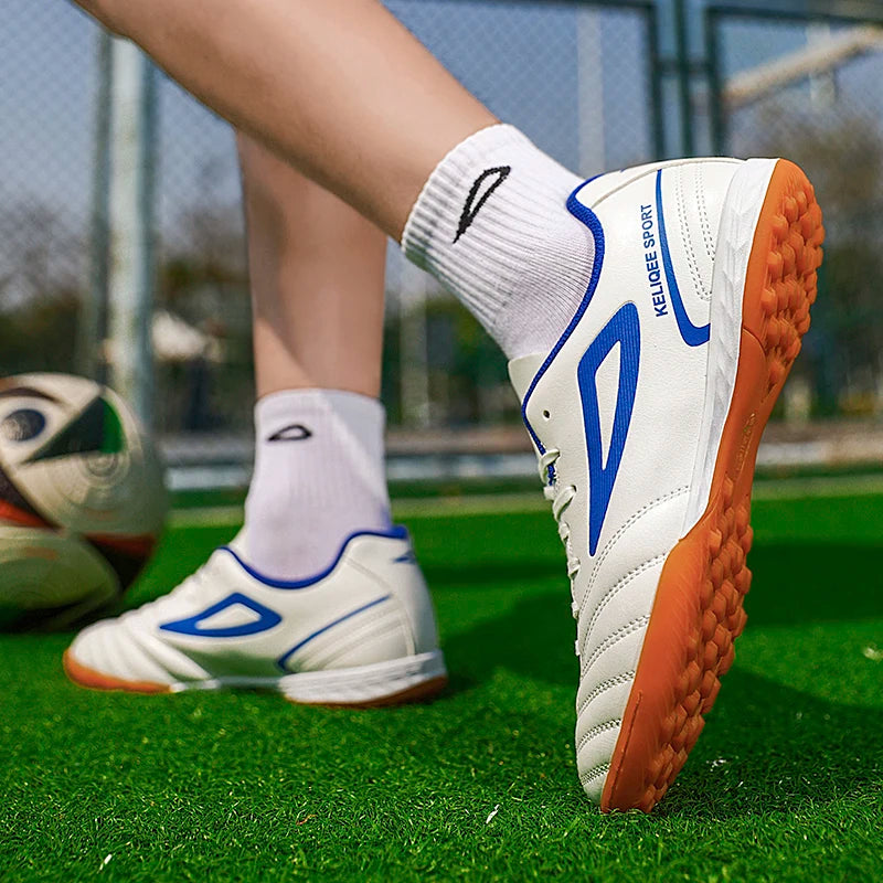 Akční nabídka – nejprodávanější unisex kopačky pro mládež na umělý trávník, protiskluzové, prodyšné, s koženým svrškem, lehké a odolné fotbalové tréninkové boty