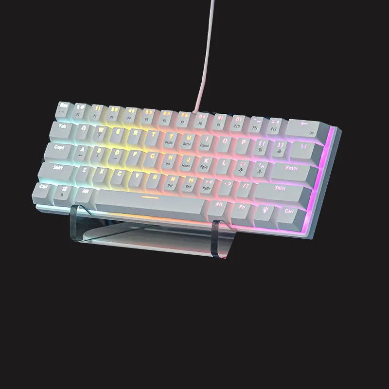 Mechanische 60%-Gaming-Tastatur, Gamer-Keyboard, mechanische Tastaturen für PC, Laptop und Büro, Mini-Keyboard, Klavye, Tasten, weiß