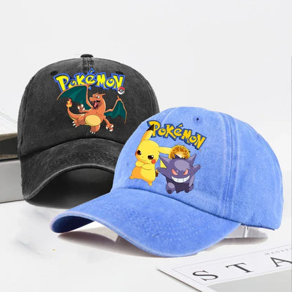 Pokemons Baseball Caps Pikachu Kawaii Anime Figures Sunshade Hats Summer Outdoor Parent Child Sunhat Trendy Duck Tongue Cap Gift