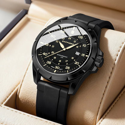 SAPPHERO herenhorloge – Luxe quartzhorloge, waterdicht tot 50 m, voorzien van een geïmporteerd uurwerk en een roestvrijstalen kast – Een ideaal cadeau-idee voor mannen.