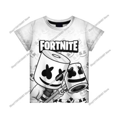 2026 Fortnite T-shirt Boys Summer Anime Game T Shirt Everyone T-Shirt Cute Tee Shirt Basic Battle Gamer Short Sleeve Man Tshirt
