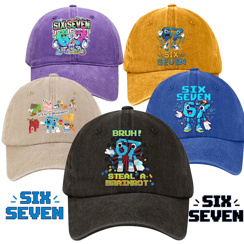 Steal A Brainrot 67 Dětská baseballová čepice Pánská Dámská sluneční čepice Nová čepice pro dospělé Outdoor Sport Sluneční čepice Retro pokrývka hlavy Dárek Horké prodeje