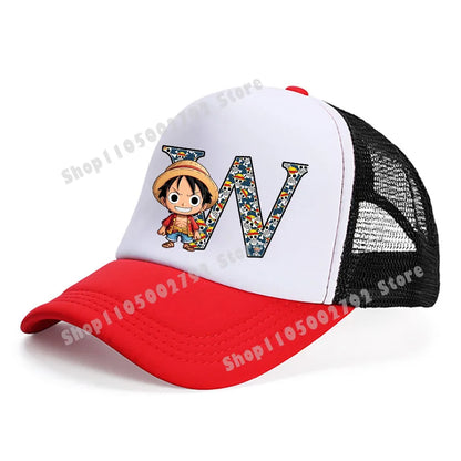 One Pieces Baseball Cap Cute Cartoon Anime Luffy Letters Casual Hats Men Adult Adjustable Sun Caps Boy Headgear Kids Hat Gift