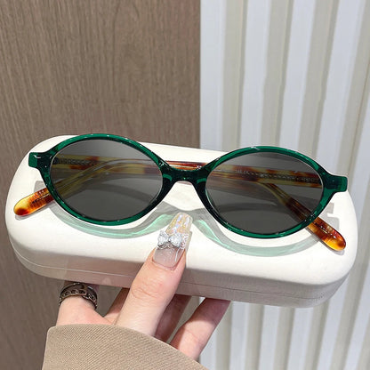 VICKY Simple Geometric Oval Small Frame Retro Design Women's Polarized Sunglasses UV Protection Customizable Prescription K9142
