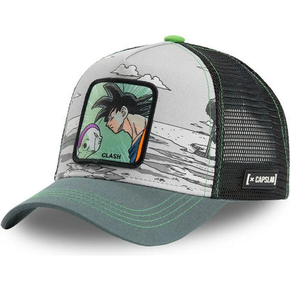 New Dragon Ball Son Goku Cap Summer Travel Peaked Cap Men's Embroidery Hip-Hop Cap Style Sun Visor Adjustable Trucker Mesh Cap