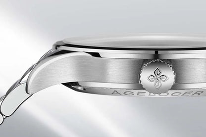 AGELOCER Original Budapest Watch Men's Vogue Formal Big Calendar Automatic Mechanical Watch Birthday Gift for Men