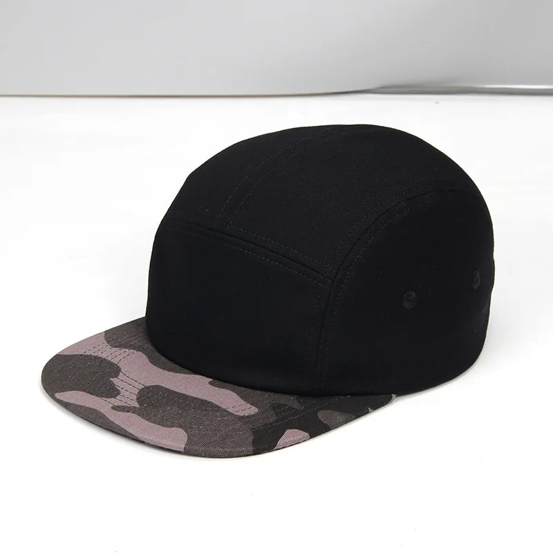 Summer Cotton 5 Panel Big Size Baseball Caps Oversize 62cm Flat Top Sports Snapback Cap Hip Hop Skateboard Hat Custom Wholesale