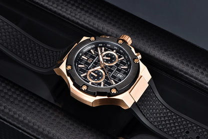 Montres à quartz pour hommes PAGANI DESIGN– Chronographe sportif de luxe, étanche, doté d'aiguilles luminescentes et d'un verre saphir avec traitement antireflet