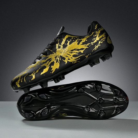 Chaussures de football pour hommes AG/FG pour terrain ferme, crampons en caoutchouc antidérapants, respirantes en PU, pour adultes, pour la pratique et la compétition de football en extérieur.