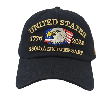 1pc United States 250th Anniversary Baseball Caps for Women,Washed Retro Design,Handmade Embroidery Hat for Parties,Adjustable