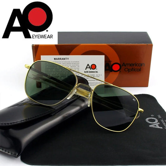 Pilot AO Sunglasses Men Top Quality Brand Designer AGX Tempered Glass Lens Sun Glasses Male