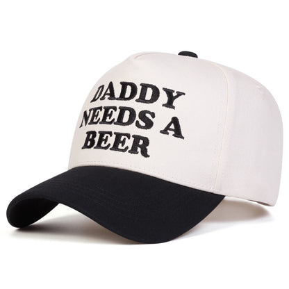 Czapki z daszkiem unisex z haftem „DADDY NEEDS A BEER” – wiosna, jesień, na świeżym powietrzu, regulowane, codzienne, czapki chroniące przed słońcem, czapki sportowe