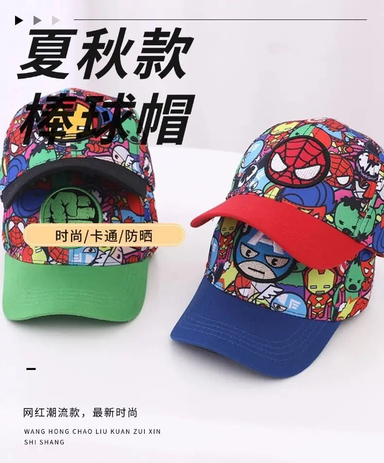 Anime Merchandise Spider-Man, Iron Man, Hulk, Captain America Cartoon Duckbill Hat Creative Fashion Baseball Cap Boys' Sun Hat