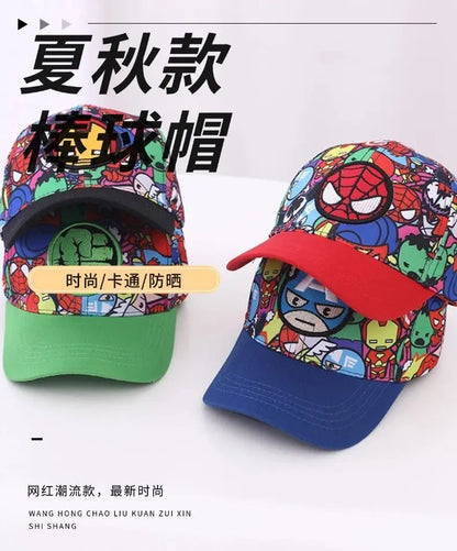 Anime Merchandise Spider-Man, Iron Man, Hulk, Captain America Cartoon Duckbill Hat Creative Fashion Baseball Cap Boys' Sun Hat
