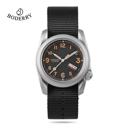 Boderry Field Watches Bronze Case Automatic Mechanical VOYAGER Watch Men's 100M Waterproof Clock Military Top Brand Wristwatch