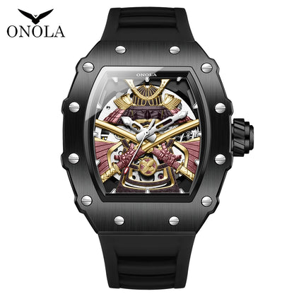 ONOLA Luxury Men Automatic Mechanical Watch Waterproof Watch Luminous Barrel Shape Military Sports Wristwatch Relogios Masculino